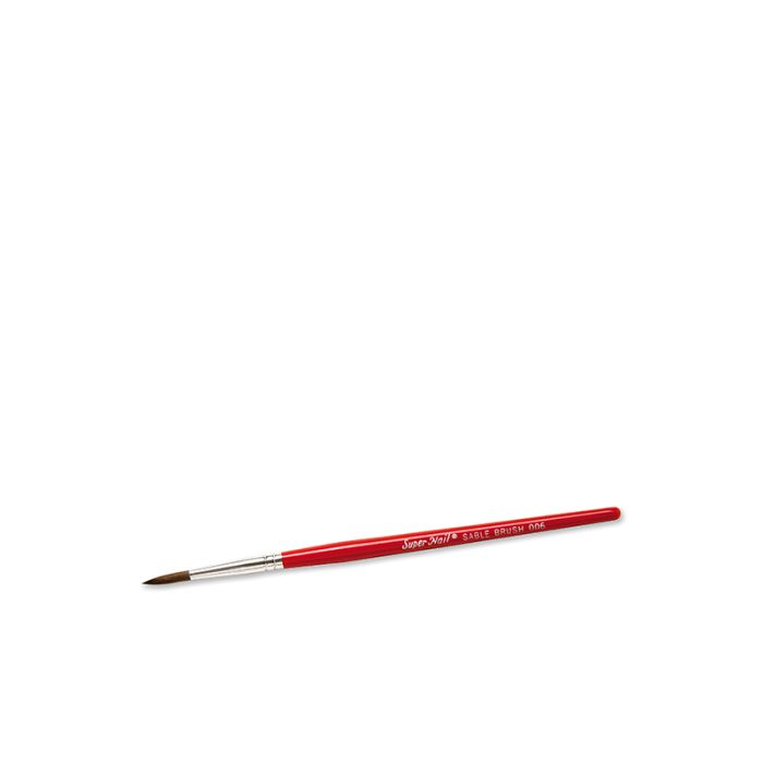 Acrylic applicator of SuperNail Round Brush #006 lay in a slant angle position isolated in white color background