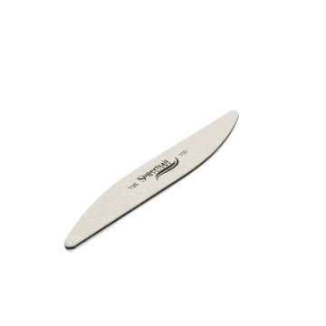 SuperNail 150/150-grit files wit swirly curve shape and in a 45-degree angle position lay in white color background