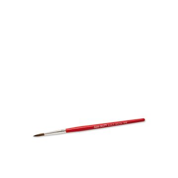 Acrylic applicator of SuperNail Round Brush #006 lay in a slant angle position isolated in white color background