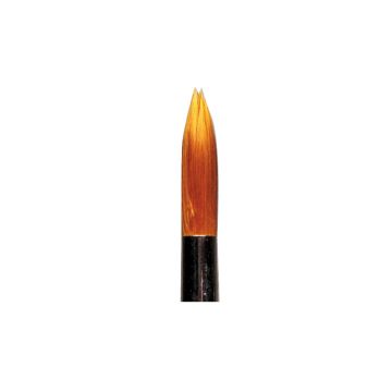 A closer look on SuperNail Winning Nails Sable Brush #6 with Round shape point and flammable yellow-orange color
