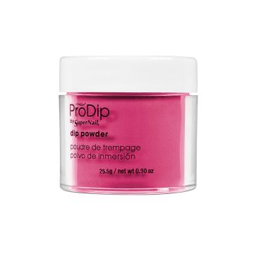 A little side view look on ProDip by SuperNail Dip powder in Playful Fuchsia variant with 0.9-ounce canister