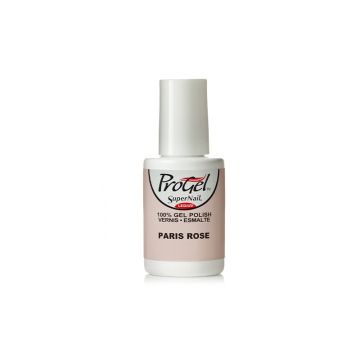 Front view of  SuperNail ProGel Paris Rose variant with two tone packaging and product labeled text