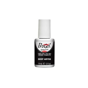Front view of SuperNail ProGel Deep Abyss in 0.5-ounce bottle size with printed product information